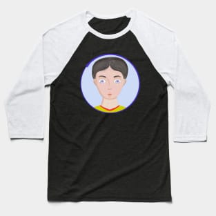 Cute Boy with Huge Eyes Baseball T-Shirt